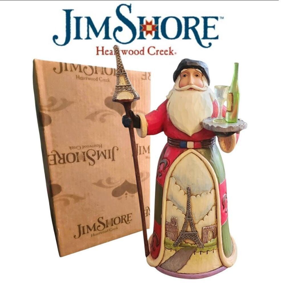 Jim Shore Heartwood Creek Bonjour And Merry Christmas French Santa Collectible
